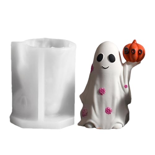 Halloween Kürbis Geisters Silikonformen,3D Kerzenformen Zum Gießen mit Geisters und Kürbis, D-IY Silikon Kerzen Gießen Formen Epoxidharz Kerzenform für Halloween Seife Aromatherapie Kerzen Dekors von Lembeauty