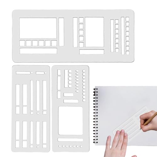 Handmade Flexible Record Template, Kalenderschablonen für Planer, Planerschablonen-Vorlagen, 3er-Set Journal-Planerschablonen, Zeichen- und Beschriftungsvorlagen für Journaling, Kalender Handmade Flexible Record Template, Kalenderschablonen für Planer, Planerschablonen-Vorlagen, 3er-Set Journal-Planerschablonen, Zeichen- und Beschriftungsvorlagen für Journaling, Kalender von Lembeauty