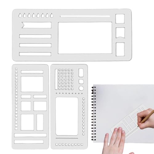 Handmade Flexible Record Template, Kalenderschablonen für Planer, Planerschablonen-Vorlagen, 3er-Set Journal-Planerschablonen, Zeichen- und Beschriftungsvorlagen für Journaling, Kalender Handmade Flexible Record Template, Kalenderschablonen für Planer, Planerschablonen-Vorlagen, 3er-Set Journal-Planerschablonen, Zeichen- und Beschriftungsvorlagen für Journaling, Kalender von Lembeauty
