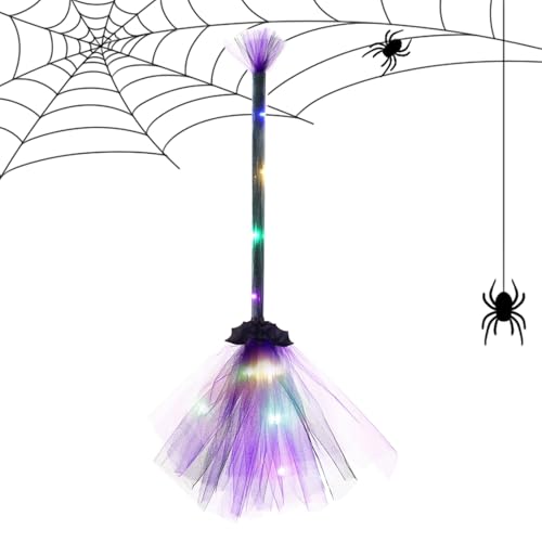 Hexenbesen,Festlicher Hexenbesen Mit LED Lichtern - Foto Requisiten Cosplay Zubehör Für Kinder Rollenspiel Innen Außen von Lembeauty