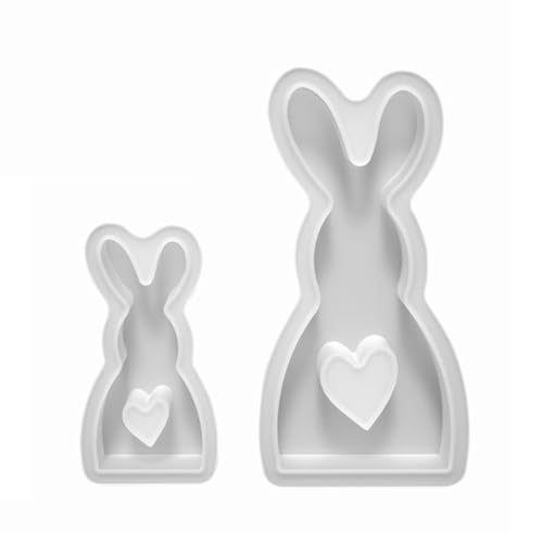 Silikonformen Ostern Hase | 2PCS Non-Stick & Easy Release Kaninchen Silikonform | 3D Hase Backform Für Urlaub Süßigkeiten/Kuchen/Kekse/Handmade Seife/Schokolade/Gelee von Lembeauty