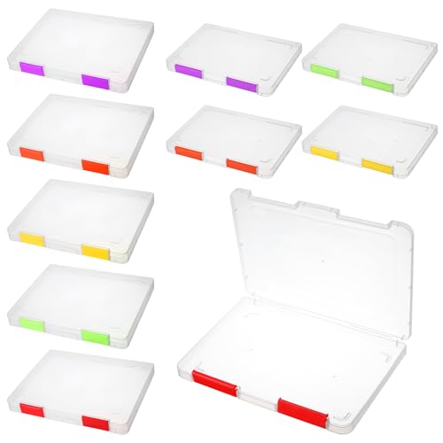 Lemecima 10 Stück transparente A4 A5 Aktenbox Dokumentenbox aus Kunststoff Aktenhalter Organizer Papier Kunststoffkoffer Zeitschriftenschutz mit Schnalle Büro Schulbedarf (verschiedene Farben) von Lemecima