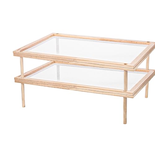 Lemecima 2er Set Stapelbar Holz Pasta Kräuter Trockengestell Lebensmittel Trockner Ständer mit Netz zum Trocknen von Samen, Kräuter, Knospe Lemecima 2er Set Stapelbar Holz Pasta Kräuter Trockengestell Lebensmittel Trockner Ständer mit Netz zum Trocknen von Samen, Kräuter, Knospe von Lemecima