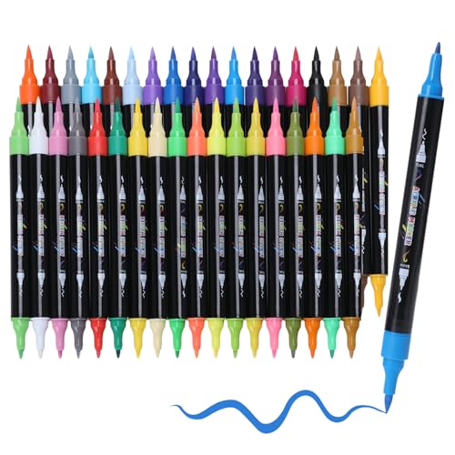 Lemeitu Acrylfarben-Marker, 36 Farben, Doppelspitze, Farbstifte für Holz, Leinwand, Stein, Steinmalerei, Glas, Keramikoberflächen, Bastelarbeiten, Kunstbedarf Lemeitu Acrylfarben-Marker, 36 Farben, Doppelspitze, Farbstifte für Holz, Leinwand, Stein, Steinmalerei, Glas, Keramikoberflächen, Bastelarbeiten, Kunstbedarf von Lemeitu
