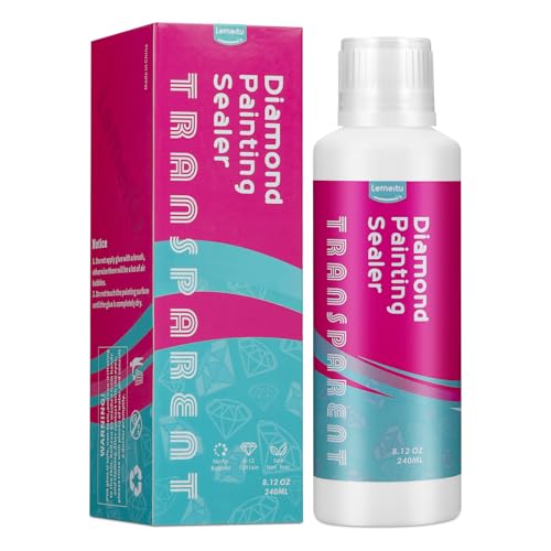 Lemeitu Diamond Painting Versiegelung, Schnell Trocknender Diamantkleber mit Schwammkopf, Diamond Painting Kleber für Glitzernde Bilder Anti-Shedding Versiegelung von Diamanten, Durchsichtig(240ml) Lemeitu Diamond Painting Versiegelung, Schnell Trocknender Diamantkleber mit Schwammkopf, Diamond Painting Kleber für Glitzernde Bilder Anti-Shedding Versiegelung von Diamanten, Durchsichtig(240ml) von Lemeitu