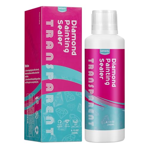 Lemeitu Diamond Painting Sealer,Painting Glue and Puzzle Glue with Sponge Head, Permanent Hold Sealer, Fast-Drying for Art Diamond Paint,240ML/8.12OZ von Lemeitu