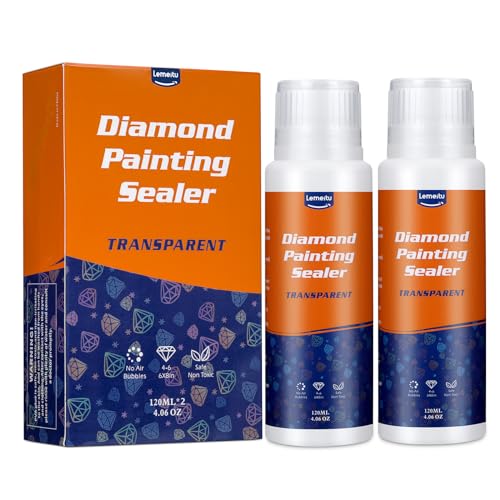 Lemeitu Diamond Painting Sealer,Painting Glue and Puzzle Glue with Sponge Head,5D Diamond Painting Glue and Jigsaw Puzzle Glue for Art Diamond Paint,120ML/4OZ，2 Pack von Lemeitu