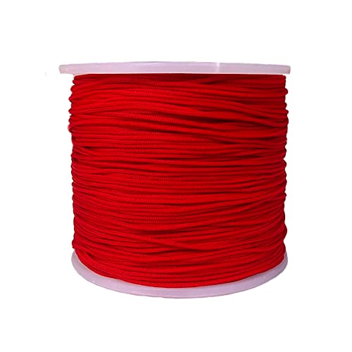 137 m langes Nylonband, geflochten, 0,5 mm, Nylonfaden für chinesische Knoten, Armbänder, Halsketten, Makramee, Schmuckherstellung, Nähen (rot) von Xiezyu