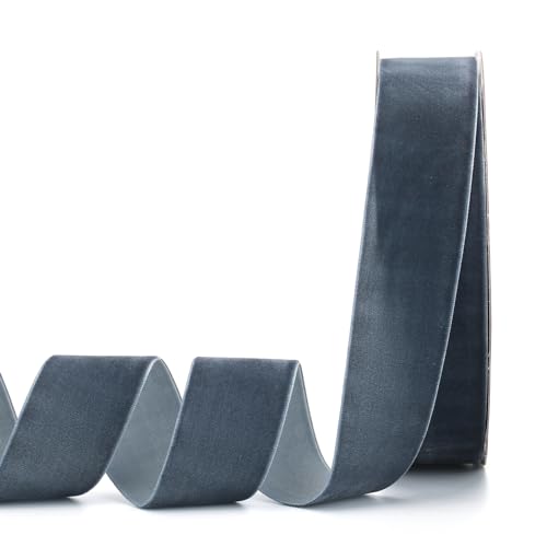 Lemon Park Dunkelblaues Samtband, 3,8 cm B x 20 m, einseitig, ideal für Geschenkverpackungen, Haarschleifen, Weihnachten, Hochzeitsdekoration (3,8 cm Dunkelblau) von Lemon Park