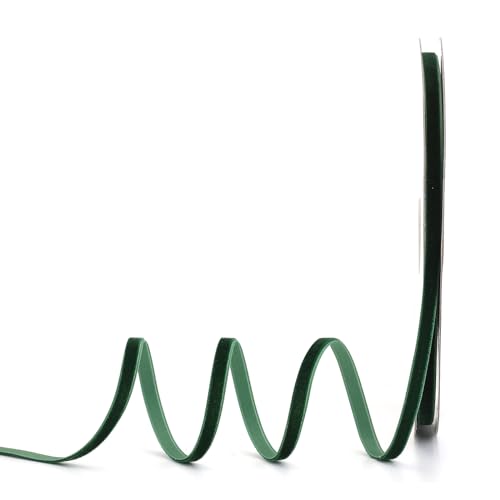 Lemon Park Dunkelgrünes Samtband, 0,6 cm B x 20 m, einseitig, ideal für Geschenkverpackungen, Haarschleifen, Handarbeit und Weihnachten, Hochzeitsdekoration (0,6 cm Dunkelgrün) von Lemon Park