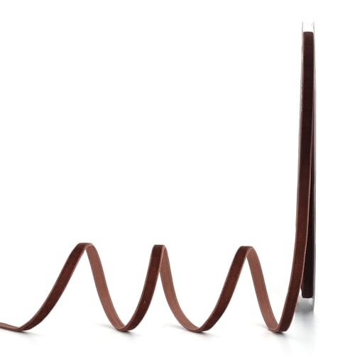 Lemon Park Kaffee-Samtband, 0,6 cm B x 20 m, einseitig, ideal für Geschenkverpackungen, Haarschleifen, Handarbeit und Weihnachten, Hochzeitsdekoration (0,6 cm Kaffee) von Lemon Park