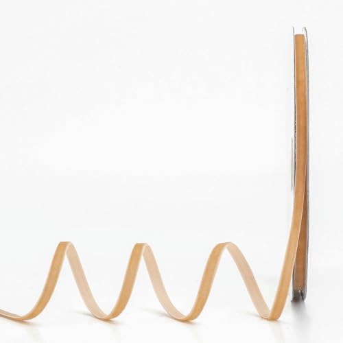 Lemon Park Khaki-Samtband, 0,6 cm B x 20 m, einseitig, ideal für Geschenkverpackungen, Haarschleifen, Handarbeit und Weihnachten, Hochzeitsdekoration (0,6 cm Khaki) von Lemon Park