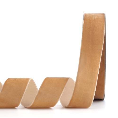 Lemon Park Khaki-Samtband, 3,8 cm B x 20 m, einseitig, ideal für Geschenkverpackungen, Haarschleifen, Handarbeit und Weihnachten, Hochzeitsdekoration (3,8 cm Khaki) von Lemon Park