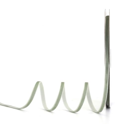 Lemon Park Staubgrünes Samtband, 0,6 cm B x 20 m, einseitig, ideal für Geschenkverpackungen, Haarschleifen, Handarbeiten und Weihnachten, Hochzeitsdekoration (0,6 cm Staubgrün) von Lemon Park