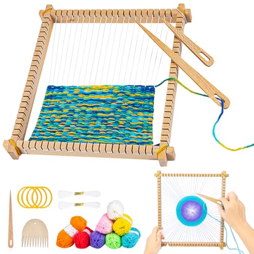 Lemonfilter Webstuhl, Holzwebstuhl für Kinder, Erwachsene und Anfänger, DIY-Handstrick-Webstuhl-Sets mit Garnen, Stangen, Kämmen, Federbändern, Gummibändern und Anleitung (evtl. nicht in deutscher Lemonfilter Webstuhl, Holzwebstuhl für Kinder, Erwachsene und Anfänger, DIY-Handstrick-Webstuhl-Sets mit Garnen, Stangen, Kämmen, Federbändern, Gummibändern und Anleitung (evtl. nicht in deutscher von Lemonfilter