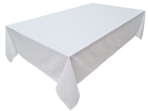 Hochwertige Tischdecke Tischwäsche aus 100% Baumwolle Kollektion Konzept, Farbe & Größe wählbar (Tischdecke - 150x400cm, Weiß) von Lemos Home