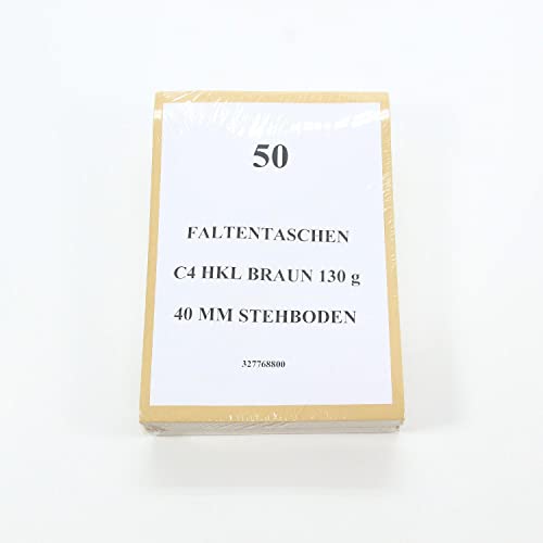 50 Faltentaschen Versandtaschen C4 mit 4cm Falte 50 Faltentaschen Versandtaschen C4 mit 4cm Falte von Unbekannt