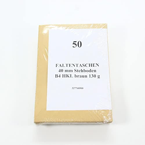 50 Faltentaschen Versandtaschen DIN B4 mit 4cm Falte von INKSTORE