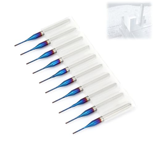 Blau Beschichteter Fräser, 10 Stück Wolframcarbid Blau Beschichteter Fräser für PCB-Graviermaschine (0,8 mm) von LenTLy