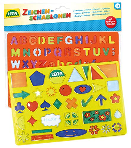 Lena 65774 - Zeichenschablonen Set Alphabet, Zahlen und Zeichen, Malset mit Farbvorlagen und 2 Schablonen a 26 x 19 cm mit Buchstaben, Zahlen, Rechenzeichen und Formen, Lernset für Kinder ab 3 Jahre Lena 65774 - Zeichenschablonen Set Alphabet, Zahlen und Zeichen, Malset mit Farbvorlagen und 2 Schablonen a 26 x 19 cm mit Buchstaben, Zahlen, Rechenzeichen und Formen, Lernset für Kinder ab 3 Jahre von Lena