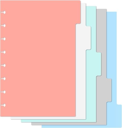 Lengxue 5,5 x 8,5 Ordner-Trennblätter, scheibengebundene Trennblätter für 8 Löcher, blanko Index-Trennwand für Notizbücher, Büro-Meetings von Lengxue
