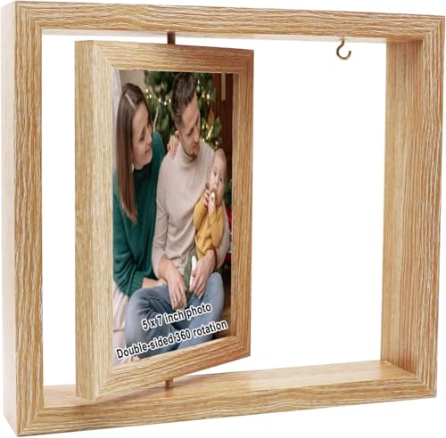 Lengxue Holz-Bilderrahmen, drehbar, 12,7 x 17,8 cm, doppelseitig, Tischaufsteller für Zuhause, Büro, Dekoration, Geschenk Lengxue Holz-Bilderrahmen, drehbar, 12,7 x 17,8 cm, doppelseitig, Tischaufsteller für Zuhause, Büro, Dekoration, Geschenk von Lengxue