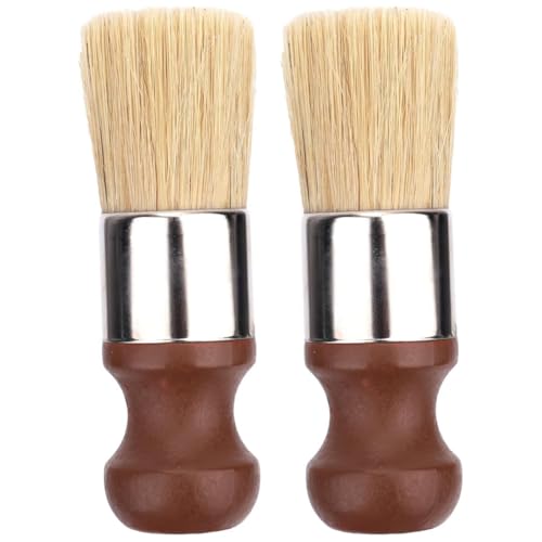 Lenotoon 2 PCS Salve Pinsel mit Kurzem für Möbel, Leder- und Holzpflege -Reinigungswerkzeug Bequemer von Lenotoon