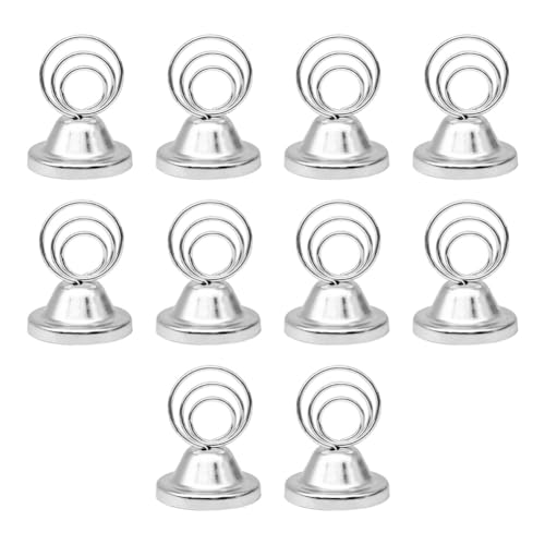 Lenotoon Notizhalter für Topfdeckel, Tischnummernhalter, Sitzkartenhalter Aus Metall für Den Schreibtisch, Geeignet für Hochzeitsbankette (Silber) von Lenotoon