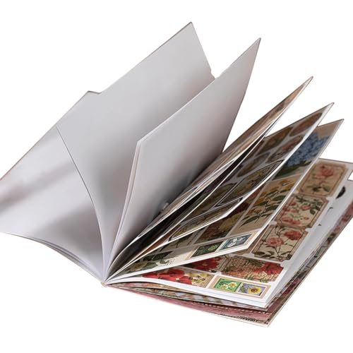 Lenotoon Vintage Ephemera Sticker Washi Vintage Ephemera Stickerbuch Vintage Papierset mit über 360 Schmetterlings-Blumenaufklebern und 10 Blatt Collagepapier für Junk Journals von Lenotoon