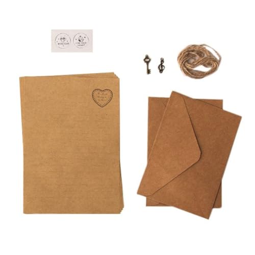 Lenotoon Vintage-Kraftpapier-Schreibpapier zum Schreiben Von Briefen, Briefpapier, Briefpapier, 8-12 Stück von Lenotoon