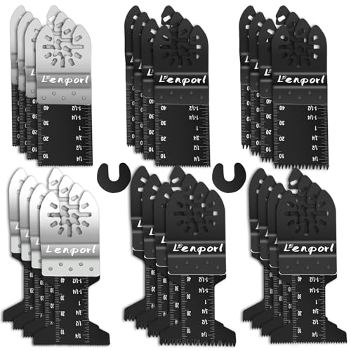 Lenporl Oszillierende Sägeblätter, universal, für Holz, Metall, oszillierende Werkzeugblätter, Multitool, Schnellspann-Sägeblätter, kompatibel mit Dewalt Ryobi, Milwaukee, Rockwell Fein und mehr, 24 Lenporl Oszillierende Sägeblätter, universal, für Holz, Metall, oszillierende Werkzeugblätter, Multitool, Schnellspann-Sägeblätter, kompatibel mit Dewalt Ryobi, Milwaukee, Rockwell Fein und mehr, 24 von Lenporl