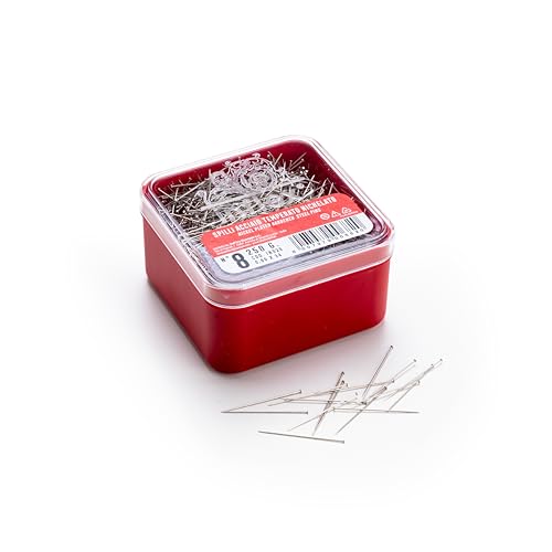 Inflex Nadeln aus gehärtetem Stahl, vernickelt, Nr. 8 – 0,60 x 34 mm – Kunststoffbox 250 g – Made in Italy von Leone Dell'Era