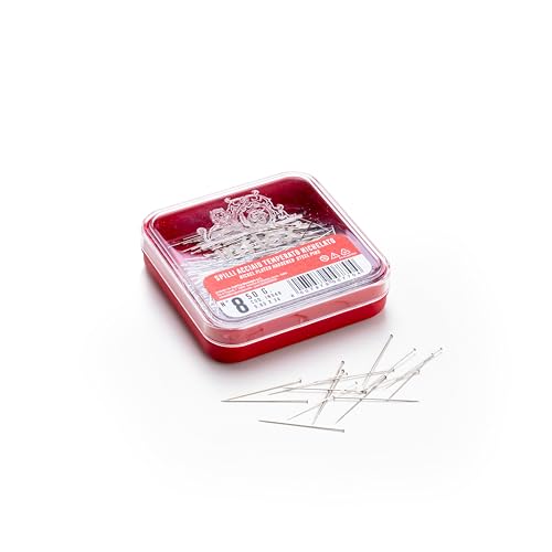 Inflex-Nadeln aus vernickeltem gehärtetem Stahl, Nr. 8 – 0,60 x 34 mm – Kunststoffbox 50 g – Made in Italy von Leone Dell'Era