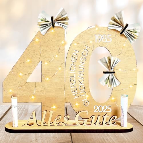 Holz-Schild Gästebuch, 40. Geburtstag Deko, Geldgeschenke Geburtstag, Holzschild Gästebuch Geburtstag als Personalisiertes Geschenke, Passend für Männer Frauen Geburtstag Jubiläum Hochzeitstag By von Leonshco