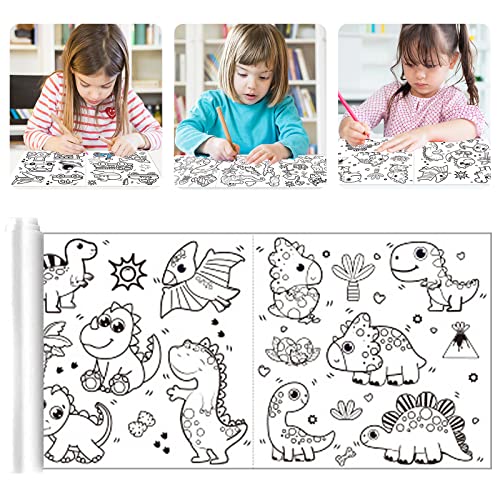 Malpapier Kinder, Papierrolle Malen Kinder, 89 X 29,5 Cm, Keine Duplikate Muster, Kann Gezeichnet und Geschnitten Werden Zeichenrolle, für Jungen Mädchen zum Selbermachen von Graffiti (Dinosaurier) von Leonshco