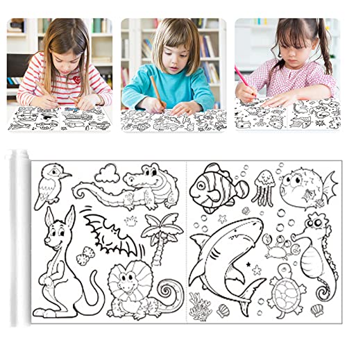 Malrolle Für Kinder, Papierrolle Malen für Kinder, Schneidbare Zeichenrolle Kinder, DIY Ausmalrolle, Graffiti-Schriftrollen, Coloring Paper Roll für Kinder (Tier) von Leonshco