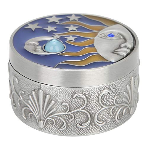 Leopacat Runde Schmuckschatulle, SchmuckstüCk Aufbewahrungsbox, Kleine Schmuckbox Für Damen Reise Schmuckschatulle Ringe ArmbäNder Ohrringe Halskette Legierung Vintage Stern Mond Muster Mit Deckel Leopacat Runde Schmuckschatulle, SchmuckstüCk Aufbewahrungsbox, Kleine Schmuckbox Für Damen Reise Schmuckschatulle Ringe ArmbäNder Ohrringe Halskette Legierung Vintage Stern Mond Muster Mit Deckel von Leopacat