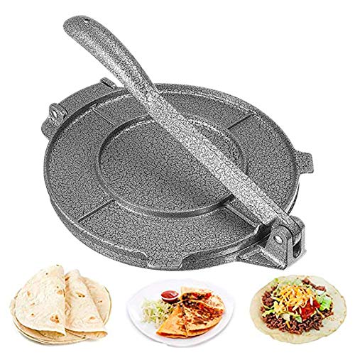 Leopacat Tortilla Presse, 6,5 Zoll Tortilla Presswerkzeug, Maismehl Presse, Gusseisen Mehl Tortilla Presse, Küchenpresse, Teigpresse für hausgemachte Tortillas, Pfannkuchenwerkzeug Druckpresse von Leopacat