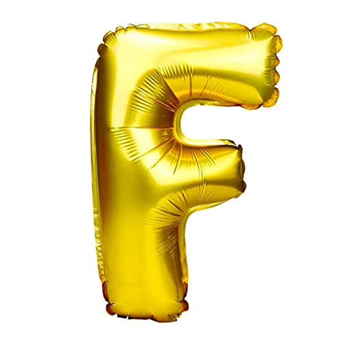 Lepep 40 cm Gold Luftballons Zahlen von 0 bis 9 Buchstaben von A bis Z Party Deko Ballons für Geburtstag Babydusche Brautparty Hochzeit Abschlussball Dekoration Folienballons (Buchstabe F) von Lepep