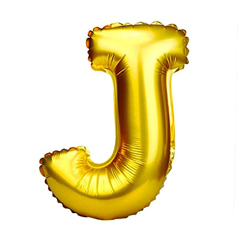 Lepep 40 cm Gold Luftballons Zahlen von 0 bis 9 Buchstaben von A bis Z Party Deko Ballons für Geburtstag Babydusche Brautparty Hochzeit Abschlussball Dekoration Folienballons (Buchstabe J) von Lepep