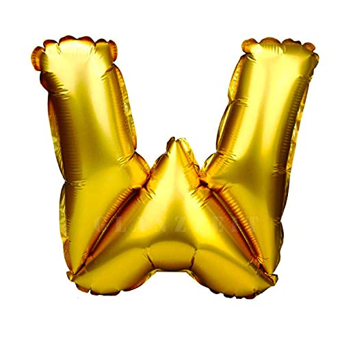Lepep 40 cm Gold Luftballons Zahlen von 0 bis 9 Buchstaben von A bis Z Party Deko Ballons für Geburtstag Babydusche Brautparty Hochzeit Abschlussball Dekoration Folienballons (Buchstabe W) von Lepep