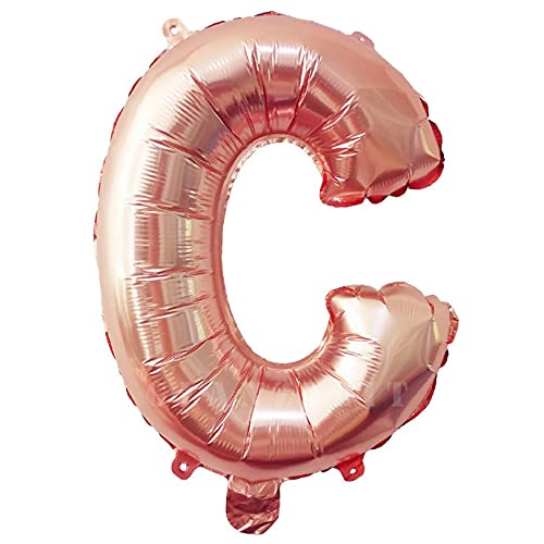 Lepep 40 cm Roségold Luftballons Zahlen von 0 bis 9 Buchstaben von A bis Z Party Deko Ballons für Geburtstag Babydusche Brautparty Hochzeit Abschlussball Folienballons Dekoration (Buchstabe C) von Lepep