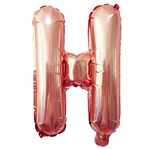Lepep 40 cm Roségold Luftballons Zahlen von 0 bis 9 Buchstaben von A bis Z Party Deko Ballons für Geburtstag Babydusche Brautparty Hochzeit Abschlussball Folienballons Dekoration (Buchstabe H) von Lepep