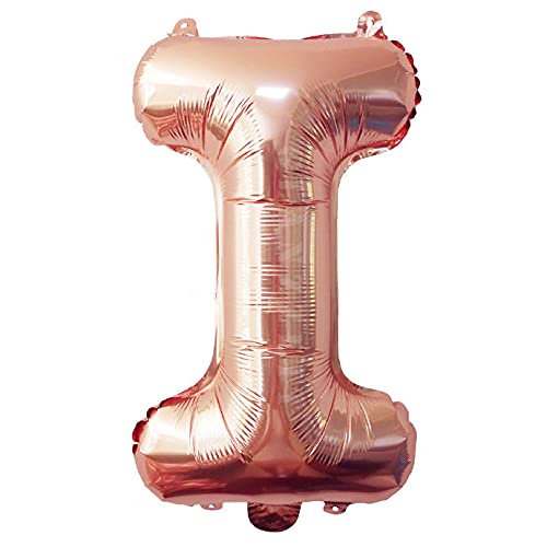 Lepep 40 cm Roségold Luftballons Zahlen von 0 bis 9 Buchstaben von A bis Z Party Deko Ballons für Geburtstag Babydusche Brautparty Hochzeit Abschlussball Folienballons Dekoration (Buchstabe I) von Lepep