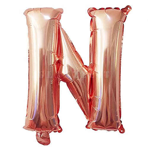 Lepep 40 cm Roségold Luftballons Zahlen von 0 bis 9 Buchstaben von A bis Z Party Deko Ballons für Geburtstag Babydusche Brautparty Hochzeit Abschlussball Folienballons Dekoration (Buchstabe N) von Lepep