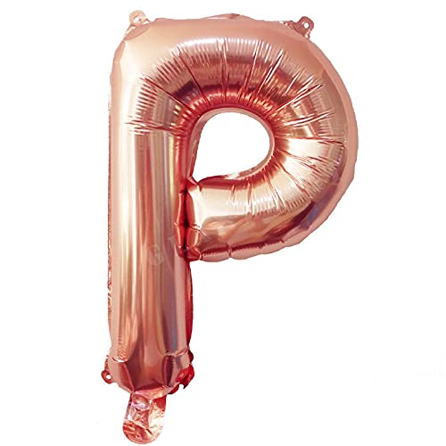 Lepep 40 cm Roségold Luftballons Zahlen von 0 bis 9 Buchstaben von A bis Z Party Deko Ballons für Geburtstag Babydusche Brautparty Hochzeit Abschlussball Folienballons Dekoration (Buchstabe P) von Lepep