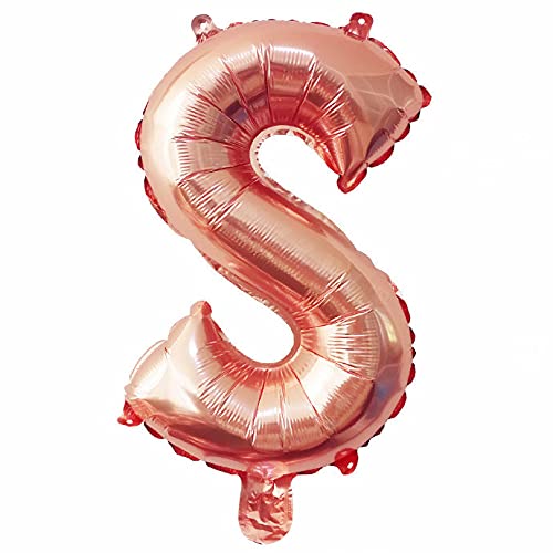 Lepep 40 cm Roségold Luftballons Zahlen von 0 bis 9 Buchstaben von A bis Z Party Deko Ballons für Geburtstag Babydusche Brautparty Hochzeit Abschlussball Folienballons Dekoration (Buchstabe S) von Lepep