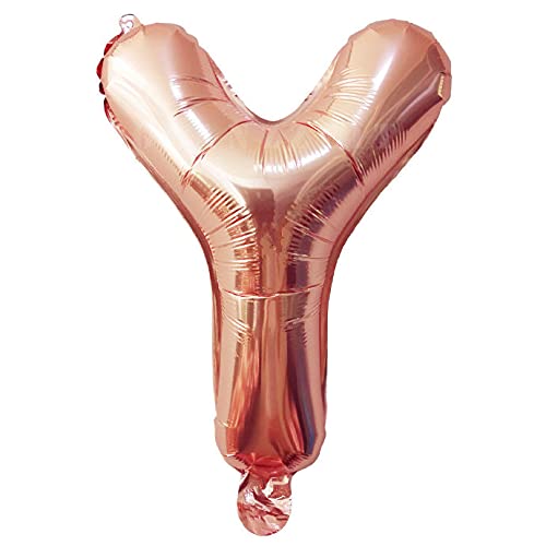 Lepep 40 cm Roségold Luftballons Zahlen von 0 bis 9 Buchstaben von A bis Z Party Deko Ballons für Geburtstag Babydusche Brautparty Hochzeit Abschlussball Folienballons Dekoration (Buchstabe Y) von Lepep