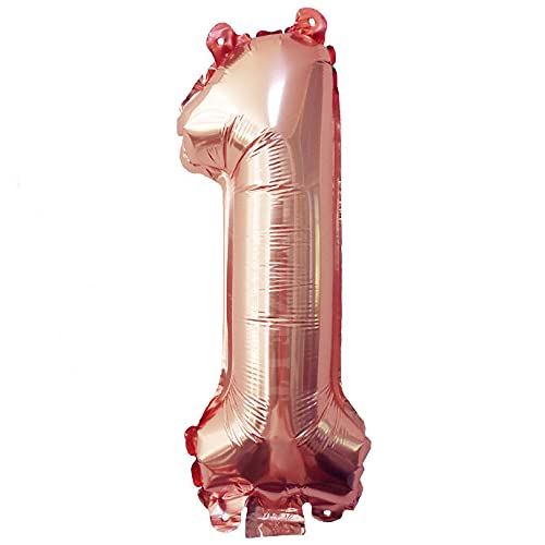 Lepep 40 cm Roségold Luftballons Zahlen von 0 bis 9 Buchstaben von A bis Z Party Deko Ballons für Geburtstag Babydusche Brautparty Hochzeit Abschlussball Folienballons Dekoration (Zahl 1) von Lepep