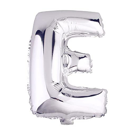 Lepep 40 cm Silber Luftballons Zahlen von 0 bis 9 Buchstaben von A bis Z Party Deko Ballons für Geburtstag Babydusche Brautparty Hochzeit Abschlussball Dekoration Folienballons (Buchstabe E) von Lepep